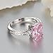 Psiroy 925 Sterling Silver Emerald Cut Created Pink Topaz Filled Anniversary Ring Size 6