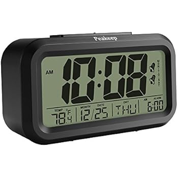 Amazon.com: Peakeep Battery Digital Alarm Clock with 2 Alarms for