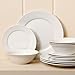 Gibson Home Amelia Court Porcelain Chip and Scratch Resistant Dinnerware Set, Service for 4 (16pcs), White (Round)