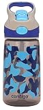 Contigo AUTOSPOUT Straw Striker Kids Water Bottle, 14 oz, Smoke Camo