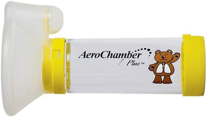 Aerochamber Plus spacer device, Child, Meduim, Yellow,with face mask, Latex free - Image 3