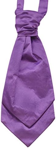 New Plain Coloured Boys Pre-Tied Wedding Scrunchie Ruche Cravat.