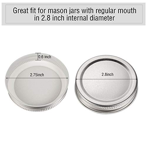 Chuangdi 30 Packs Mason Jar Lids Regular Mouth Leak Proof Secure Mason