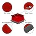 Dice Tray Metal Dice Rolling Tray Holder Storage Box for RPG, DND Table Games, Double Sided Folding PU Leather Tray (Red)