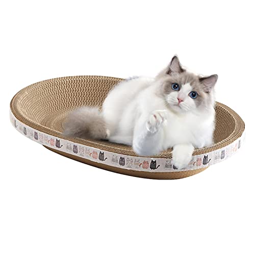 Cardboard Cat Scratcher,High-Density Oval-Shaped Cat Scratcher
