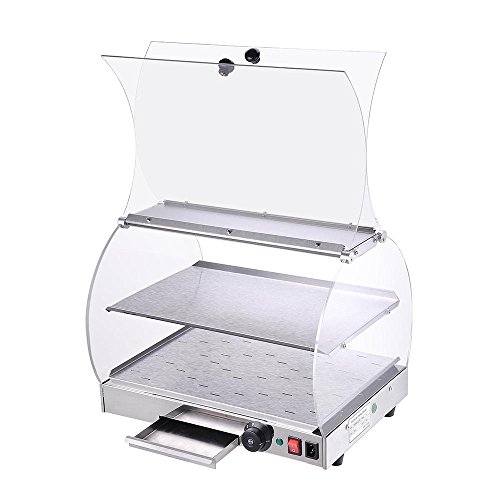 WeChef Commercial Countertop Food Warmer Display Case for Buffets Restaurant Pizza Pretzel Curved Cover Cabinet 20 inch