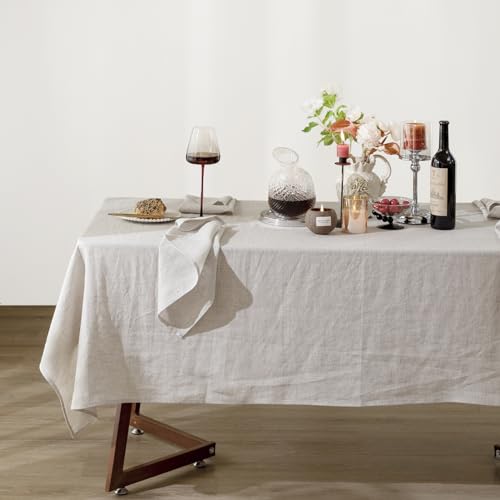 Talasily 100% Pure Linen Tablecloth 60x84 Inches