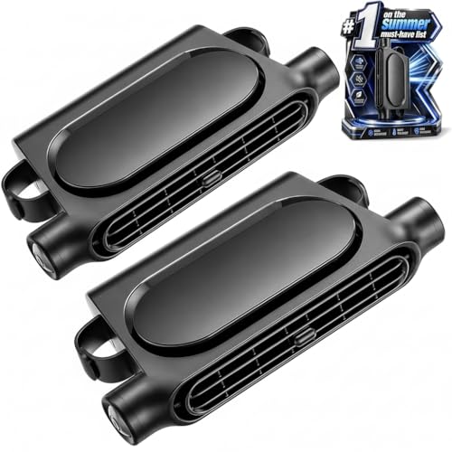 2PCS New Upgraded Car Seat Fan that Blow Cold Air for Backseat Rear Facing Headrest Cooling Fan for Car Portable Carseat Usb Car Vent Extender for Baby Small Mini Rechargeable Cooler Head Rest (Black)