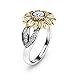 DALARAN Women Cubic Zirconia Rings Sunflower Solitaire Rings Size 6 Wedding Engagement Band Women Jewelry