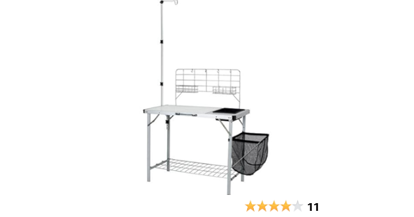 ozark trail deluxe portable camp kitchen table and grill stand