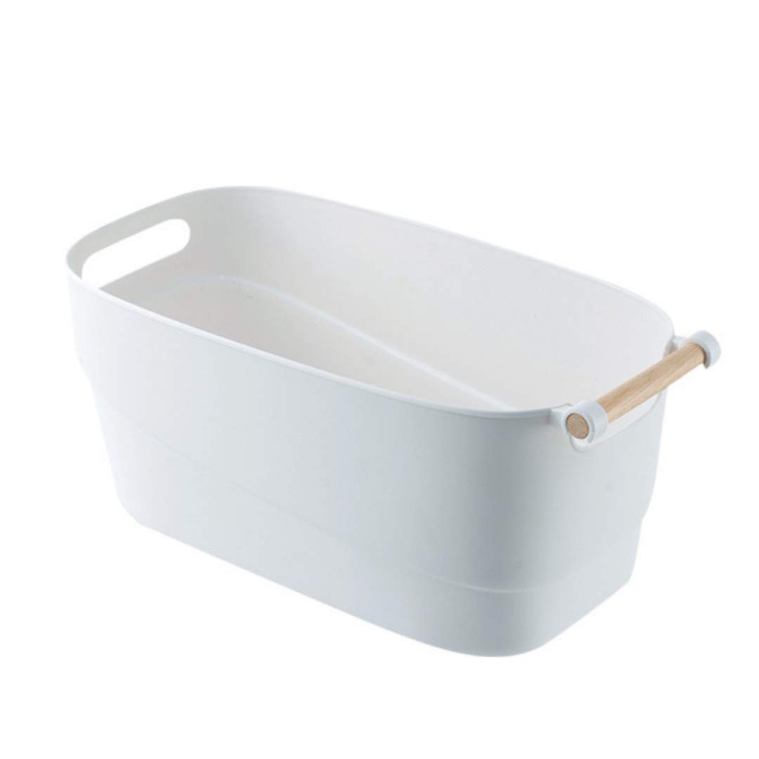 RyddeligHome Large Bathroom Storage Box & Organisation, Large Baskets Organiser Container For Kitchen Kids Cupboards Bedroom Pantry Mrs hinch - Pack of 1, White Plastic 15 Litre