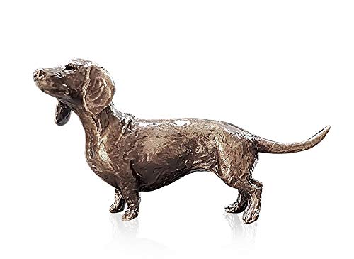 Butler & Peach Detailed Small Solid Bronze Dog Dachshund Boxed Gift