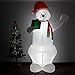 Fashionlite Christmas Inflatable Polar Bear 8ft Xmas Blow Up Bear Led Lighted Inflatable with Gift Box for Indoor Outdoor Holiday Yard Decorations