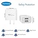 Yuwiss Dual USB Travel Wall Charger Adapter Quick Charging Block Plug for iPhone 5 6 6s 7 Plus, Samsung Galaxy/ Edge, Nexus, HTC, LG, Kindle Fire (2 pack)