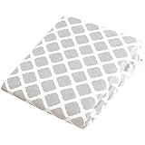 Kushies Baby Fitted Bassinet Sheet, Grey Lattice