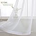 NICETOWN Sheer White Curtains for Bedroom - Rod Pocket Faux Linen Texture Sheer Voile Window Curtain Panel for Kitchen (White, 2-Pack, W55 x L45)