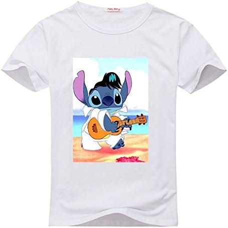 DIYHOODIE Lilo and Stitch T-shirt, Custom Men's Classic T shirt with Lilo and Stitch White
