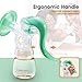 OMORC Breast Pump, Manual Breastfeeding Pump with 160ml PPSU Milk Bottle, Comfortable Hand Silicone Pump with 2 Sucking Modes, 100% Food-Grade BPA Free