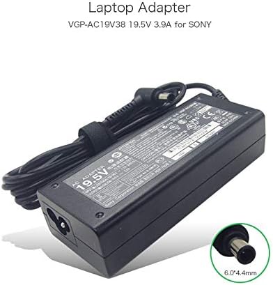 szhyon 100% Original 19.5V 3.9A 6.0 * 4.4mm VGP-AC19V38 VGP-AC19V37 Power Adapter compatible with Sony Vaio PCG-FR PCG-GRS PCG-GRX Series Laptops
