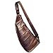 Leather Sling Bag Crossbody Backpack for Men Women Outdoor Travel Shoulder Chest Daypack