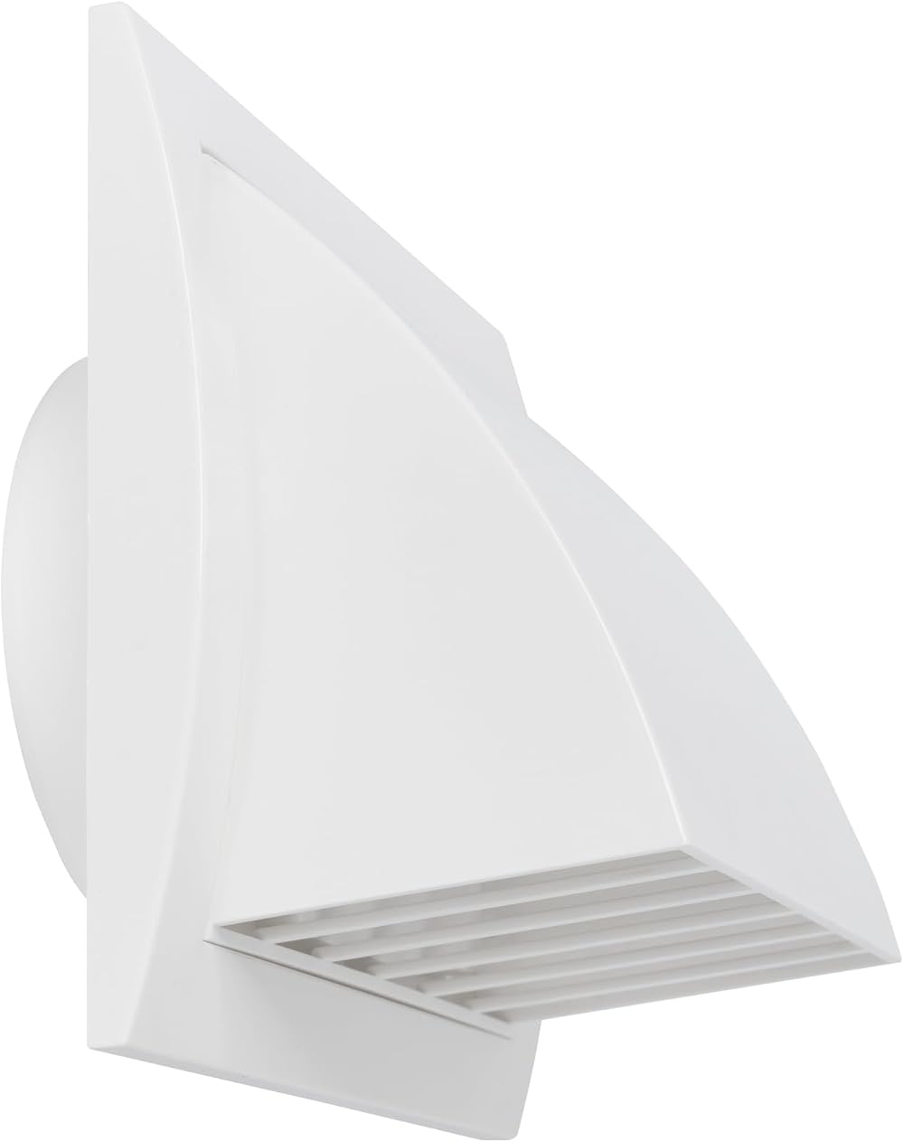 Repa Market 4" 100mm Exhaust Vent Hood w/ Rain Cover & Damper - White ABS Wall