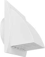 Repa Market 4" 100mm Exhaust Vent Hood w/ Rain Cover & Damper - White ABS Wall