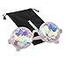 YOOSKE Kaleidoscope Glasses Round Sunglasses for Women Men Rainbow Prism Sun Glasses Mirrored Steampunk Goggles with Sunglasses Cloth Bag (Transparent Frame )