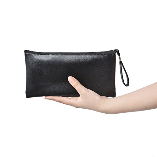 Securit Bank Deposit / Utility Zipper Coin Bag, Black 6 Bags (9 X 4.5 inch)