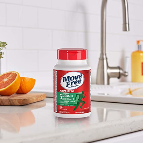 MOVE FREE ADVANCED GLUCOSAMINE CHONDROITIN MSM JOINT SUPPORT SUPPLEMENT, SUPPORTS MOBILITY COMFORT STRENGTH FLEXIBILITY & BONE – 120 COUNT (PACK OF 3)