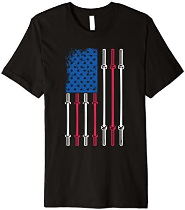 Mens Simple Design Weightlifting Patriotic T-Shirt men women Large Black
