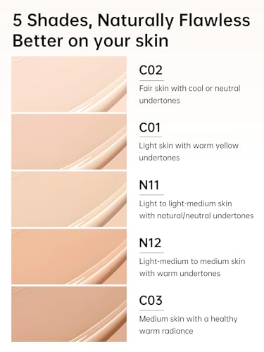 CATKIN Cushion Makeup Foundation, Lightweight and Durable Formula, Anti-Aging, Natural Effect, 7 in 1 Herbal Extracts, Transparent Satin Finish, Refills Included, 13g*2