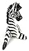 Hand Carved Wooden African Safari Baby Zebra Statue Laying Down