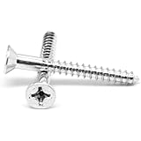 #4 x 1 1/2" Wood Screw Phillips Flat Head Low Carbon Steel Zinc Plated Pk 100