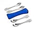 Reusable Utensils Set with Case,8 Piece Portable Stainless Steel Travel Cutlery for Lunch Box,Flatware Tableware Silverware Kit Knife Fork Spoon Chopsticks Straw & Brush for Home Outdoors (Spork)