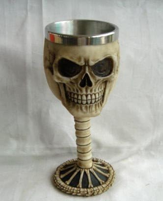 Skull Face Stemmed Goblet Stainless Wine Drinking Vessel