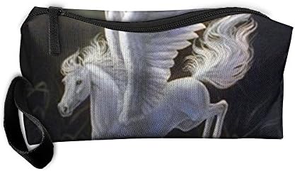 Travel Makeup Mythical White Pegasus Sue Dawe Horse Cosmetic Case Organizer Portable Artist Storage Bag Toiletry Jewelry Bag
