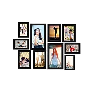RANDOM Set of 10 Individual Photo frames (6″X10″-2, 5″X7″-4, 4″X6″-4) Black