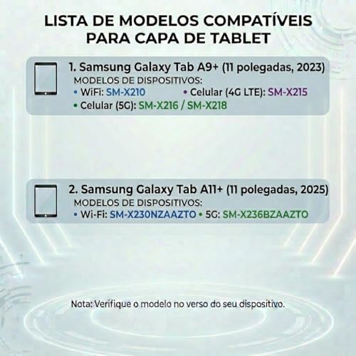 Capa + Teclado Bluetooth + Mouse Para Samsung Galaxy Tab A9+(2023) / A11+ (2025)