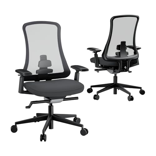 ProtoArc Ergonomic Desk Chair High Back Nylon Mesh, Incline Weight-Adaptive, Breathable Seat, Adjustable Arms, Tilt Lock (Flexer Pro – Black)