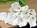 20pcs Calla Lily Bridal Wedding Bouquet head Latex Real Touch Flower Bouquets (Pure white)