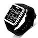 Women's Sport Digital Watch, Big Face Square, Waterproof and Multi-Functional Watch - Soft Silicone Strap - Easy-to-Read Numbers - Water and Shock Resistant (Black)