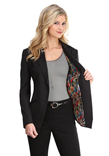 FUN.COMDC Comics Vintage Print One-Button Blazer for Women