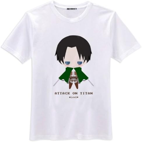 Attack on Titan Shingeki No Kyojin Levi Short Sleeves White Cutie T-shirt
