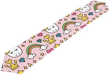 Celes Stein Polyester Placemats Table Runner，Unicorn Princess Kitchen Table Runner for Family Dinners or Gatherings, Indoor or Outdoor Parties, Everyday Use Decoration