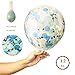 Snowflake Birthday Party Supplies Balloons 40 Pack 12 Inch White Light Aqua Blue Latex Balloons with Confetti Balloon for Baby Shower Winter Wonderland Party Decorations Christmas Party Favors