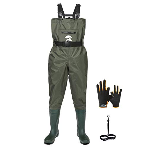 SaphiRose Men's Bootfoot Chest Wader 2Ply Nylon/PVC Waterproof Fishing