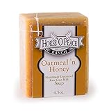 Handmade Herbal 100% Raw Goat Milk Oatmeal 'n Honey Soap (4.5oz./Bar)