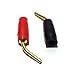 CESS Screw Type Bend Pin Banana Pin Plugs, 2mm Screw Plug, Tip Plug, Connector, Black and Red, Soft Silicone Housing (10 Pack)