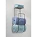 mDesign Bathroom Towel Holder and Organizer with Storage Shelf - Modern Metal Wall Mount Towel Rack - Towel Holder Rack for Bathroom with Shelf for Soaps and Accessories - Concerto Collection - Bronze