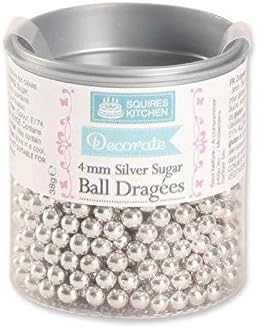 Squires Kitchen Decorate 4mm Silver Ball Dragees 38g
